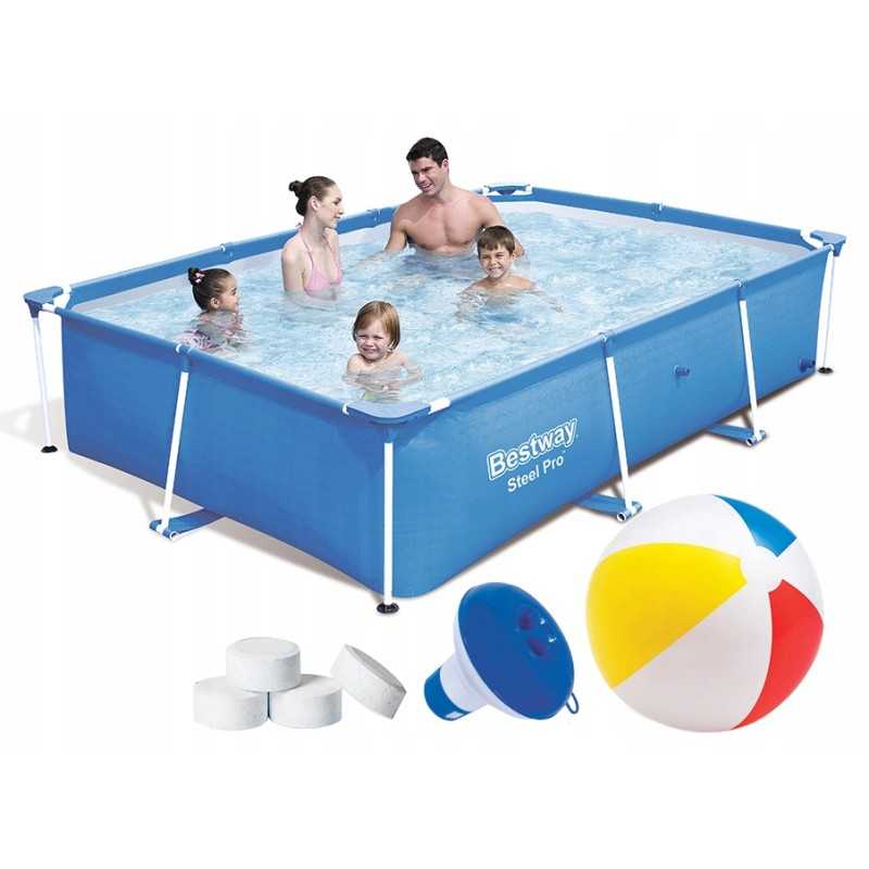 7 viename didelės šeimos tvirto rėmo baseinas 259x170x61 bestway 56403