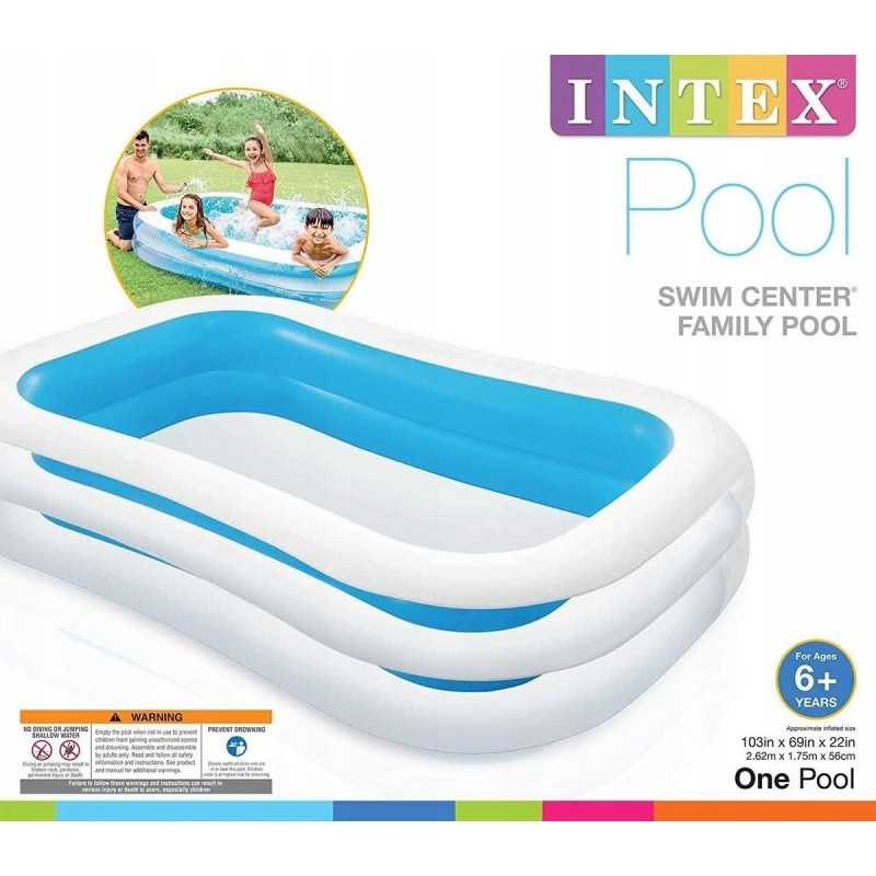 intex šeimos baseinas 262x175x56cm sodas 56483 n