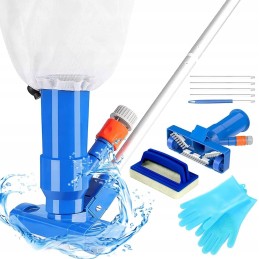 Baseino dulkių siurblys, pilnas baseino valymo rinkinys, teleskopinis stulpas