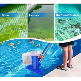 Baseino dulkių siurblys, pilnas baseino valymo rinkinys, teleskopinis stulpas