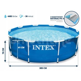 Plieninis sodo baseinas 305 x 76 cm intex 28200