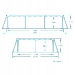 Plieninis sodo baseinas 259 x 170 x 61 cm bestway 56403n