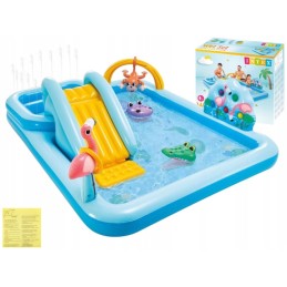 Vaikų baseinas, pripučiama džiunglių zona su vandens čiuožykla, žaidimų centras