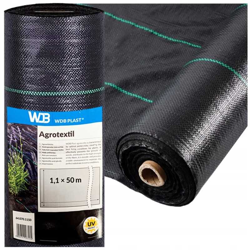 Agrotkanina agrotekstilė juoda 1,1x50m 90g/m² piktžolių mulčiavimo kilimėlis