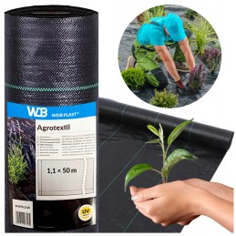 Agrotkanina agrotekstilė juoda 1,1x50m 90g/m² piktžolių mulčiavimo kilimėlis