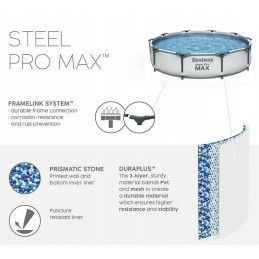 Apvalus sodo rėmo baseinas 305x76cm bestway