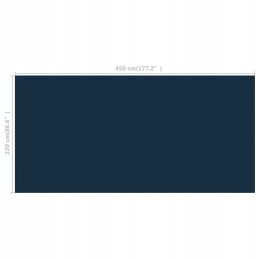 Plaukiojanti saulės folija iš PE 450x220 cm, juoda ir mėlyna
