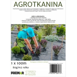 Agrotkanina kilimėlis nuo piktžolių UV storio juodas 1x100m 80g/m2