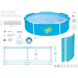 Karkasinis baseinas 56283 152x38 cm bestway 580l