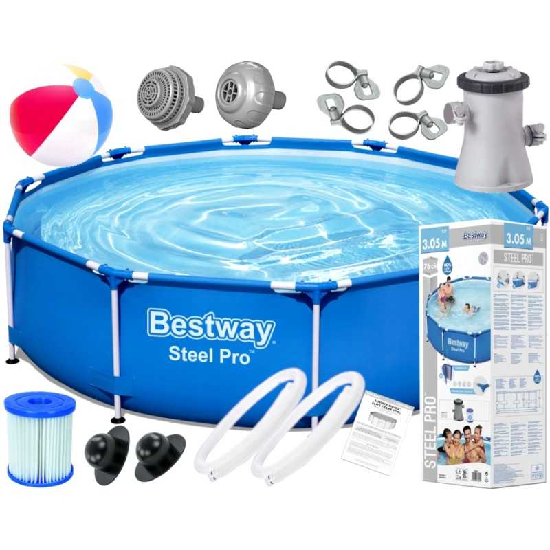 305x76 baseinas su rėmu pompa vaikams komplektas