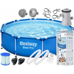 305x76 baseinas su rėmu pompa vaikams komplektas