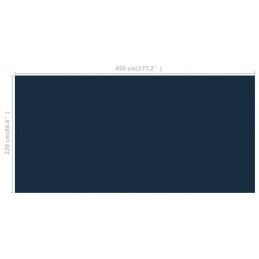 Plaukiojanti saulės folija iš PE 450x220cm juodos ir mėlynos spalvos
