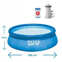 Apvalus intex išsiplėtimo baseinas 366 x 366 cm