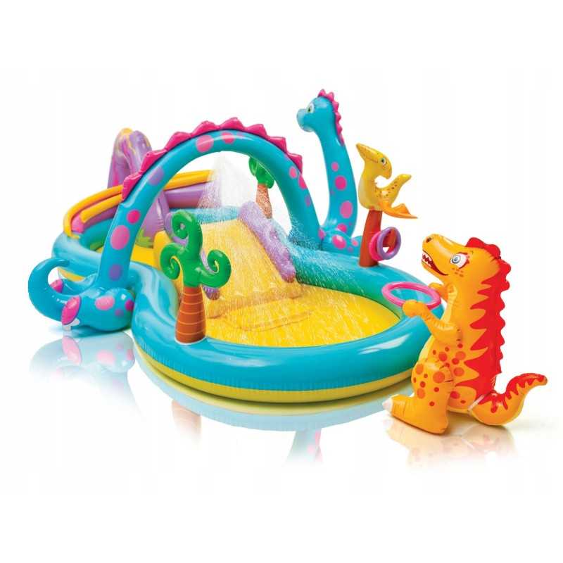 Pripučiamų dinozaurų žaidimų aikštelės priedai intex 57135