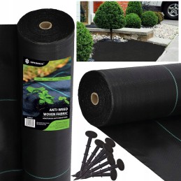 Juoda nuo piktžolių agrotekstilė 70g/m2 + tvirtinimo ankeriai 100vnt