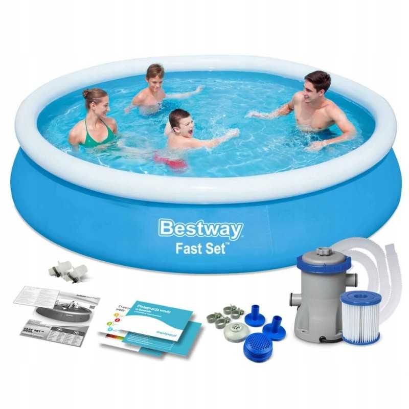 Išsiplečiantis sodo baseinas 366 x 76 cm 9-in-1 komplektas