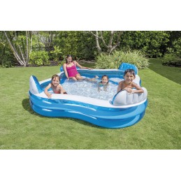 Didelis šeimos pripučiamas baseinas su sėdynėmis 229x229 cm intex 56475