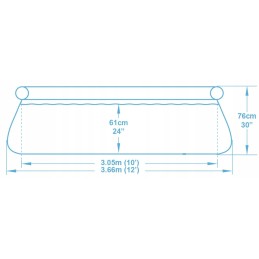 Išsiplečiantis sodo baseinas 366x76cm bestway 57443