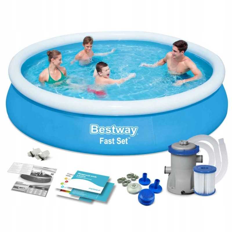 Išsiplečiantis sodo baseinas 366 x 76 cm 9-in-1 komplektas