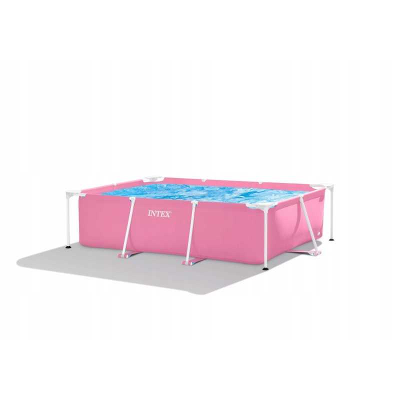 Stačiakampio rėmo sodo baseinas 220x150x60 rožinis 28266 intex