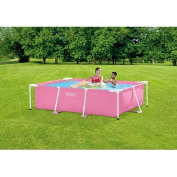 Stačiakampio rėmo sodo baseinas 220x150x60 rožinis 28266 intex