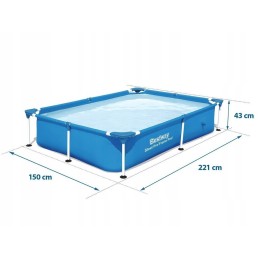 Karkasinis baseinas 221x150x43 cm bestway 56401
