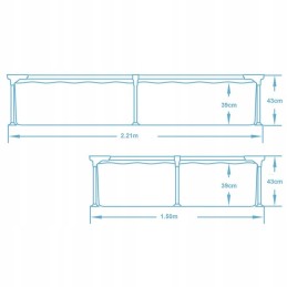 Karkasinis baseinas 221x150x43 cm bestway 56401