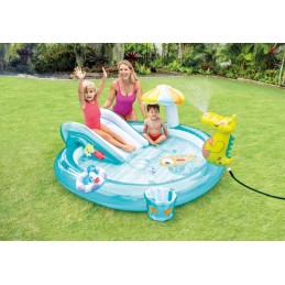 Aligatorių žaidimų aikštelė, baseinas, čiuožykla, intex 57165