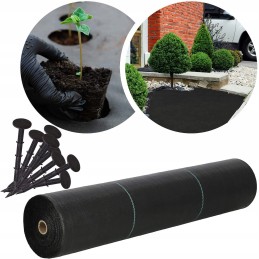 Juoda nuo piktžolių agrotekstilė 70g/m2 + tvirtinimo ankeriai 50vnt