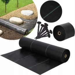 Juoda nuo piktžolių agrotekstilė 70g/m2 + tvirtinimo ankeriai 50vnt