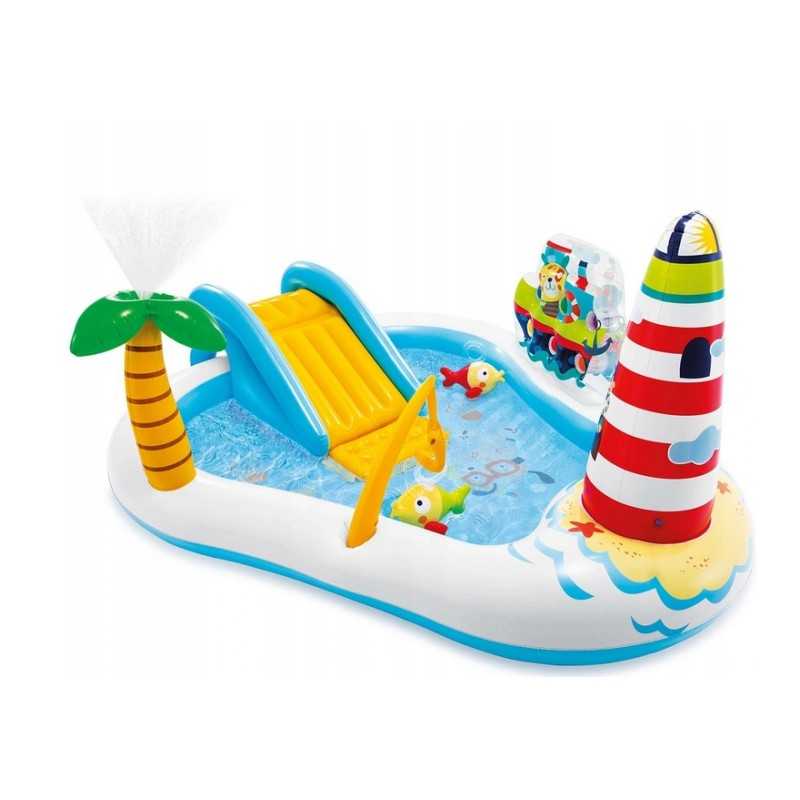 Žaidimų aikštelė, žvejys, baseinas, čiuožykla, intex 57162