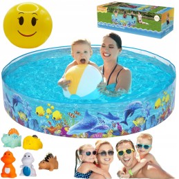 Bestway sodo išsiplėtimo baseinas su kamuoliuku 244cmx46cm vaikams PVC