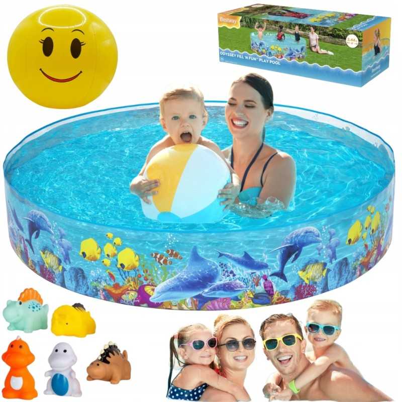 Bestway sodo išsiplėtimo baseinas su kamuoliuku 244cmx46cm vaikams PVC