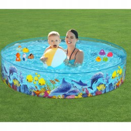 Bestway sodo išsiplėtimo baseinas su kamuoliuku 244cmx46cm vaikams PVC