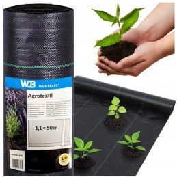 Agrotkanina 90g 1,1x50m juodas agrotekstilinis mulčiavimo kilimėlis nuo piktžolių