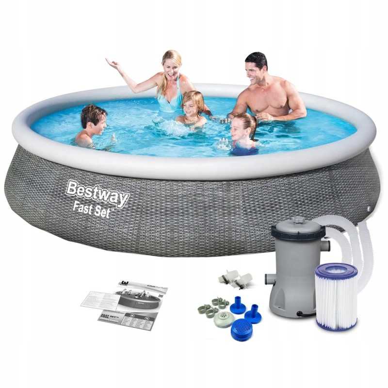 Bestway išsiplėtimo baseinas su siurbliu 396x84cm 57376
