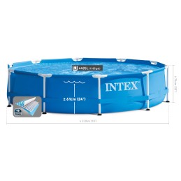 Didelio rėmo baseinas 305 cm apvalus intex 28202np siurblių rinkinys 10in1