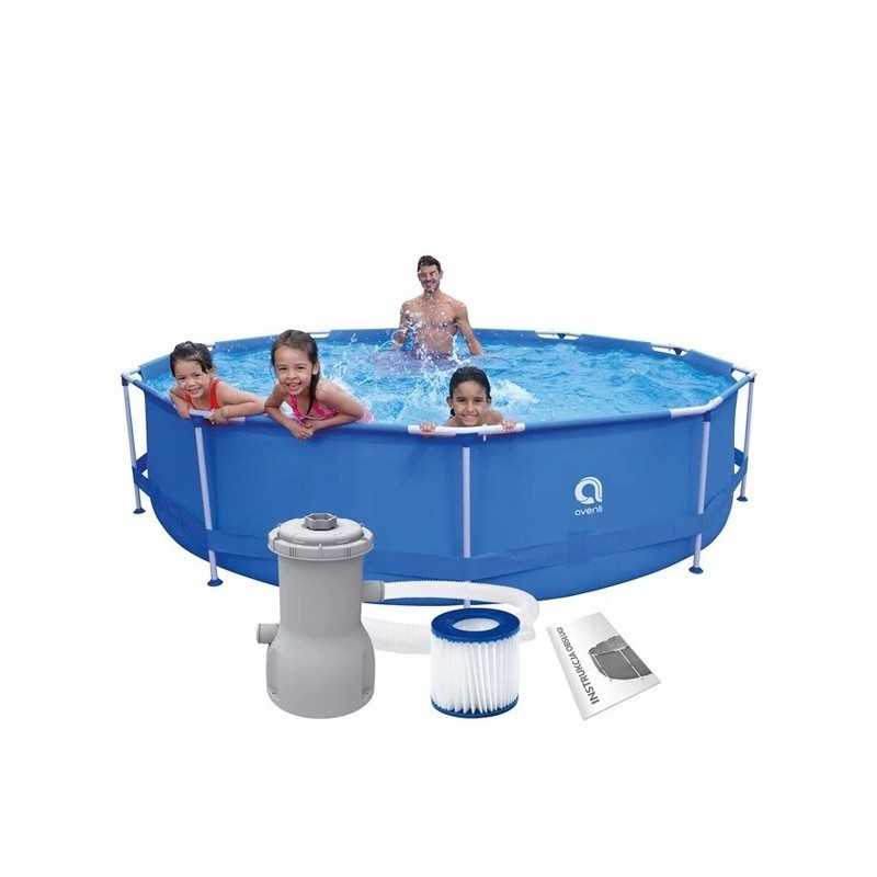 Avenli didelis sodo rėmo baseinas 360x76 siurblys