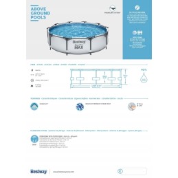 Karkasinis baseinas 305x76 plieno pro bestway 56406