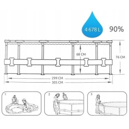Plieninis sodo baseinas 305x76 bestway 56406 3in1 pro max