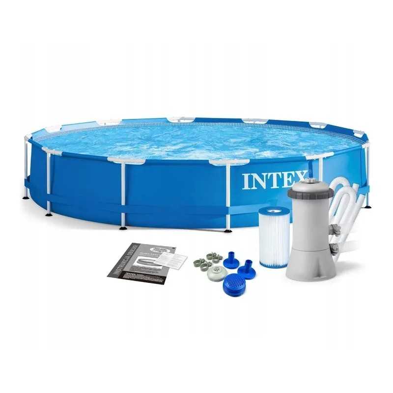 Sodo baseinas 366x76cm intex 28212gn siurblys 12v