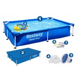 Rėmo baseinas 221x150x43 rinkinys 7in1 bestway 56401