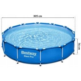 Šeimos sodo rėmo baseinas 305x76 cm siurblio filtro komplektas bestway 56679