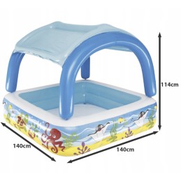 Pripučiamas sodo baseinas su stogeliu vaikams