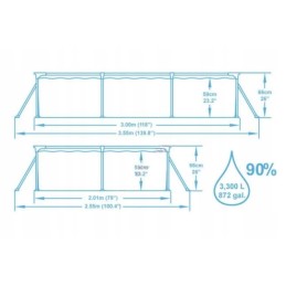 Bestway stačiakampis sodo baseinas vaikams, didelis, 300x201 cm