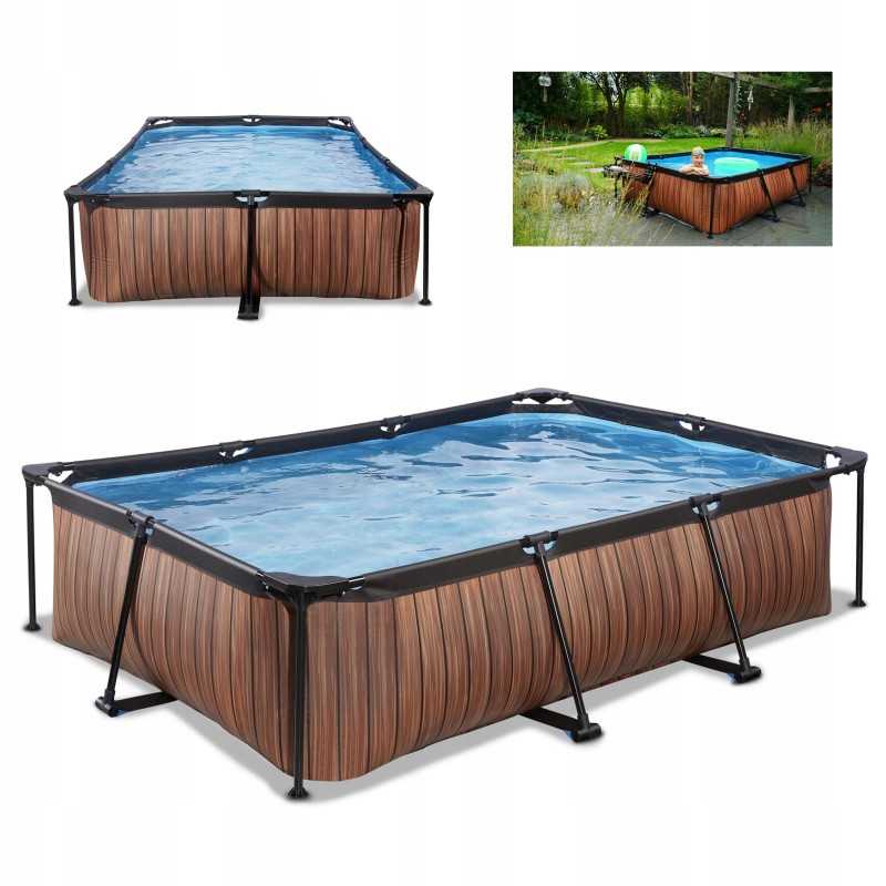 Išėjimo sodo karkasinis baseinas su pompa 300x200x65 rudas
