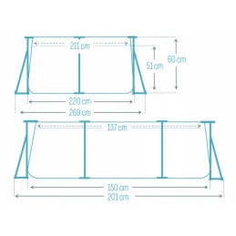 Plieninis sodo baseinas 220x150cm intex 28266