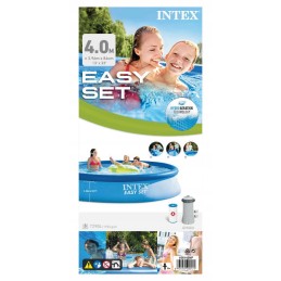 Lengvai nustatomas išsiplėtimo baseinas 396x84cm filtro siurblys 220 240v 28142np intex