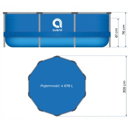 Sodo baseinas 20 in 1, rėmas, 305x76, nemokamas siurblys