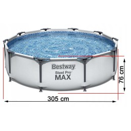 Sodo baseinas, rėmas, 305 x 76 cm, 4-in-1 komplektas